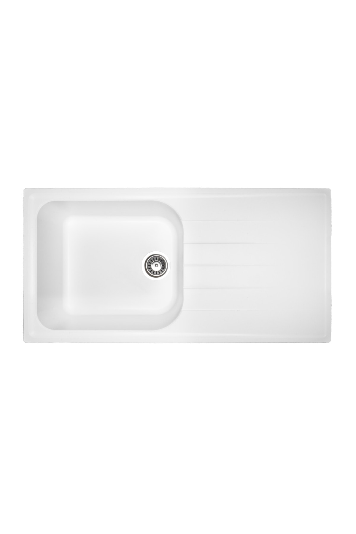 Granit Evye Beyaz Tek Gözlü Mutfak Evyesi 100 X 50 Cm