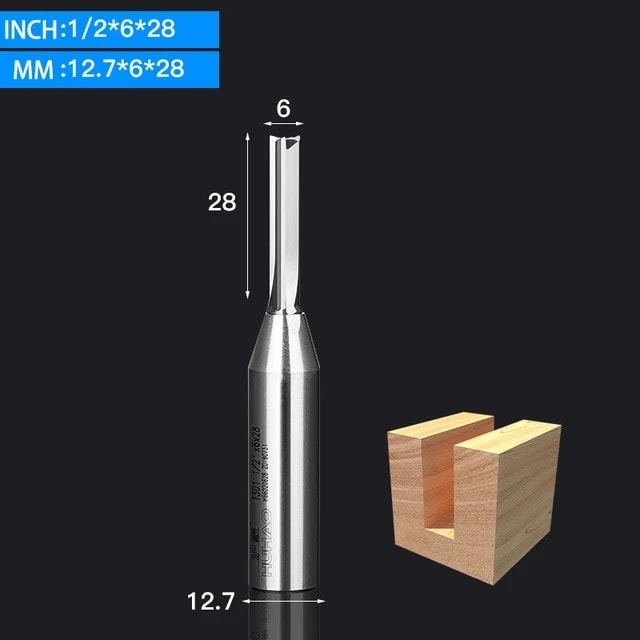 12.7X6X28 Vsharp 3 Flüt Çok Fonksiyonlu Tct Düz Bit 12.7mm Hızlı Planya Kesme Karbür Alaşım Ağaç Işleme Yönlendirici Bit Ahşap Mdf (Yurt Dışından)
