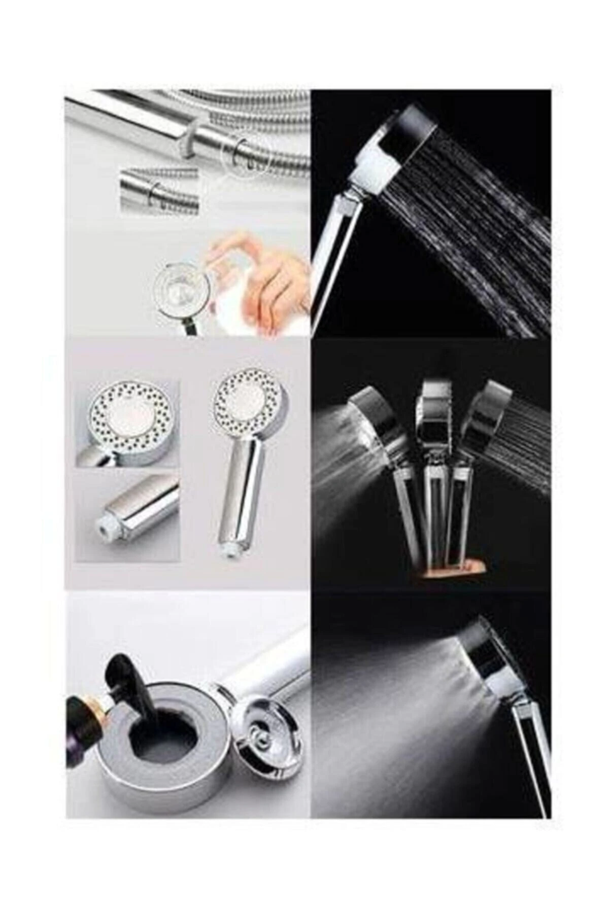 Çift Taraflı Şampuan Hazneli Duş Başlığı, Spa Masaj Özellikli Mafsallı Duş Başlığı, Duş Seti