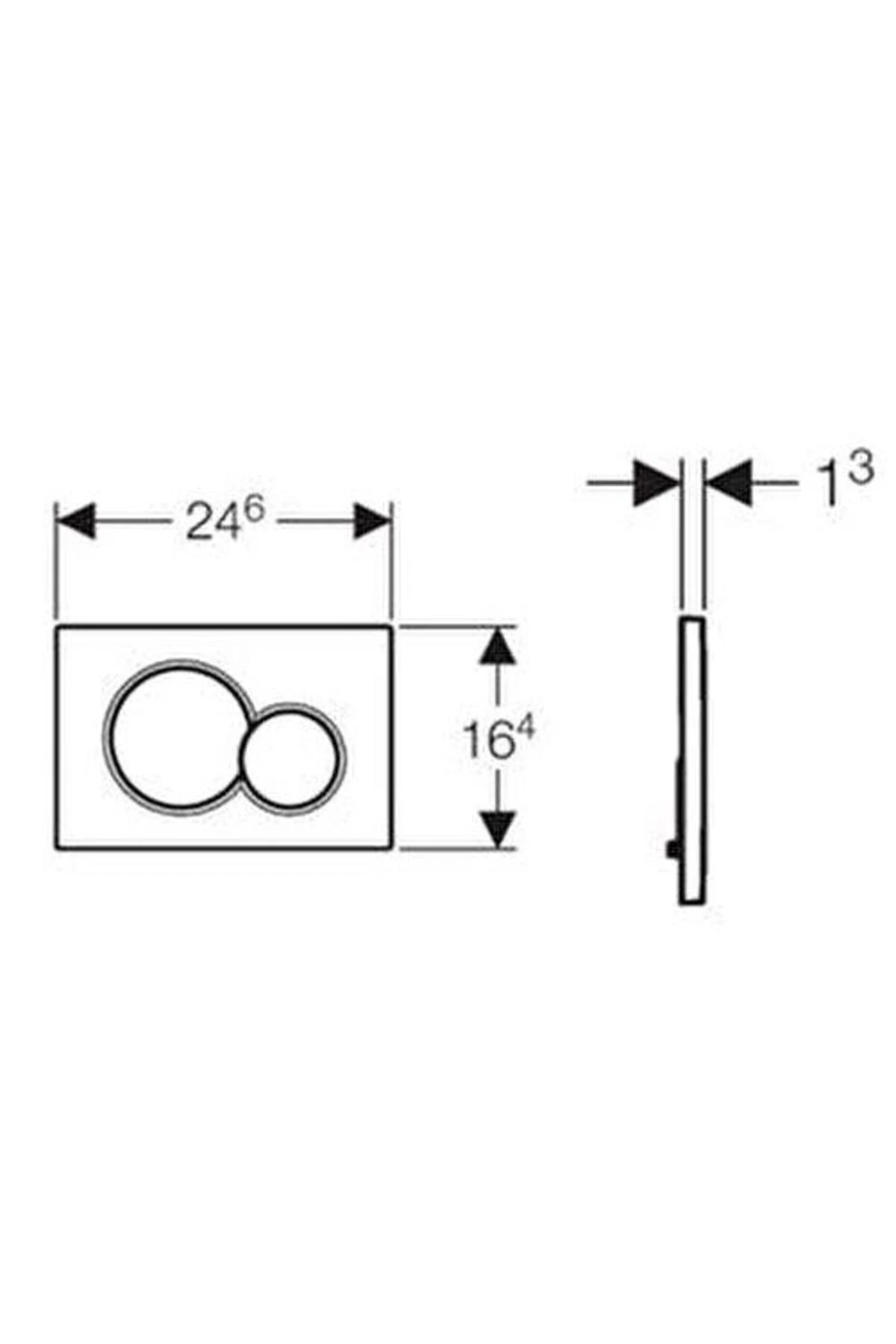 Kumanda Kapağı Sigma 01 - Çift Basmalı (Parlak Krom) 115.770.21.5
