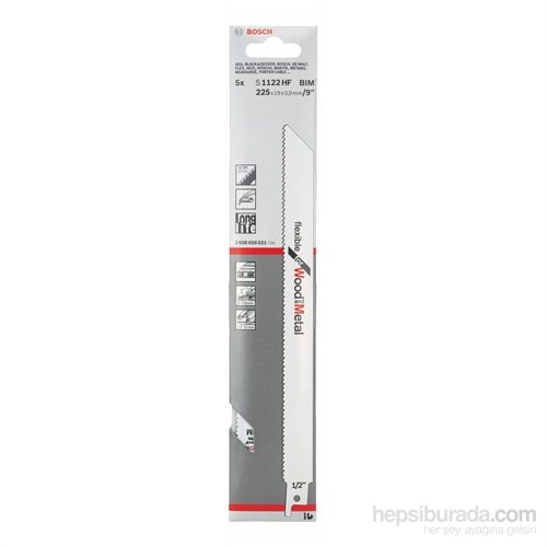BOSCH - Flexible Serisi Ahşap Ve Metal İçin Tilki Kuyruğu Bıçağı S 1122 Hf - 5'Li Paket