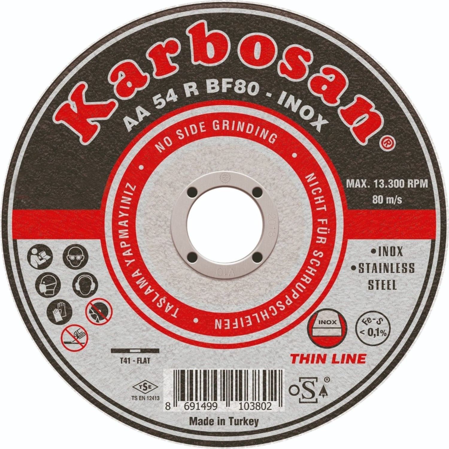 KARBOSAN Inox Thinline Kesici 10'lu Paket 180X1.9X22