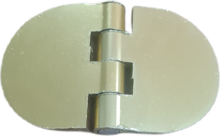 Yaprak Menteşe Oval Alüminyum Gold Renk 40X68 mm | 3,3 mm Kalınlık | 5 Adet