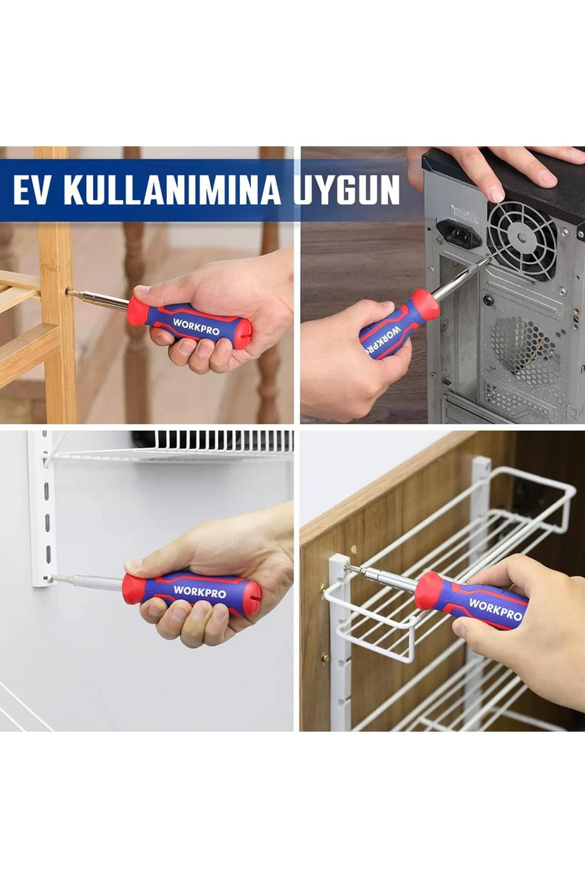 WP221306 15-IN-1 Çok Fonksiyonlu Değişken Uçlu Profesyonel Tornavida Seti + Bel Askı Kılıfı