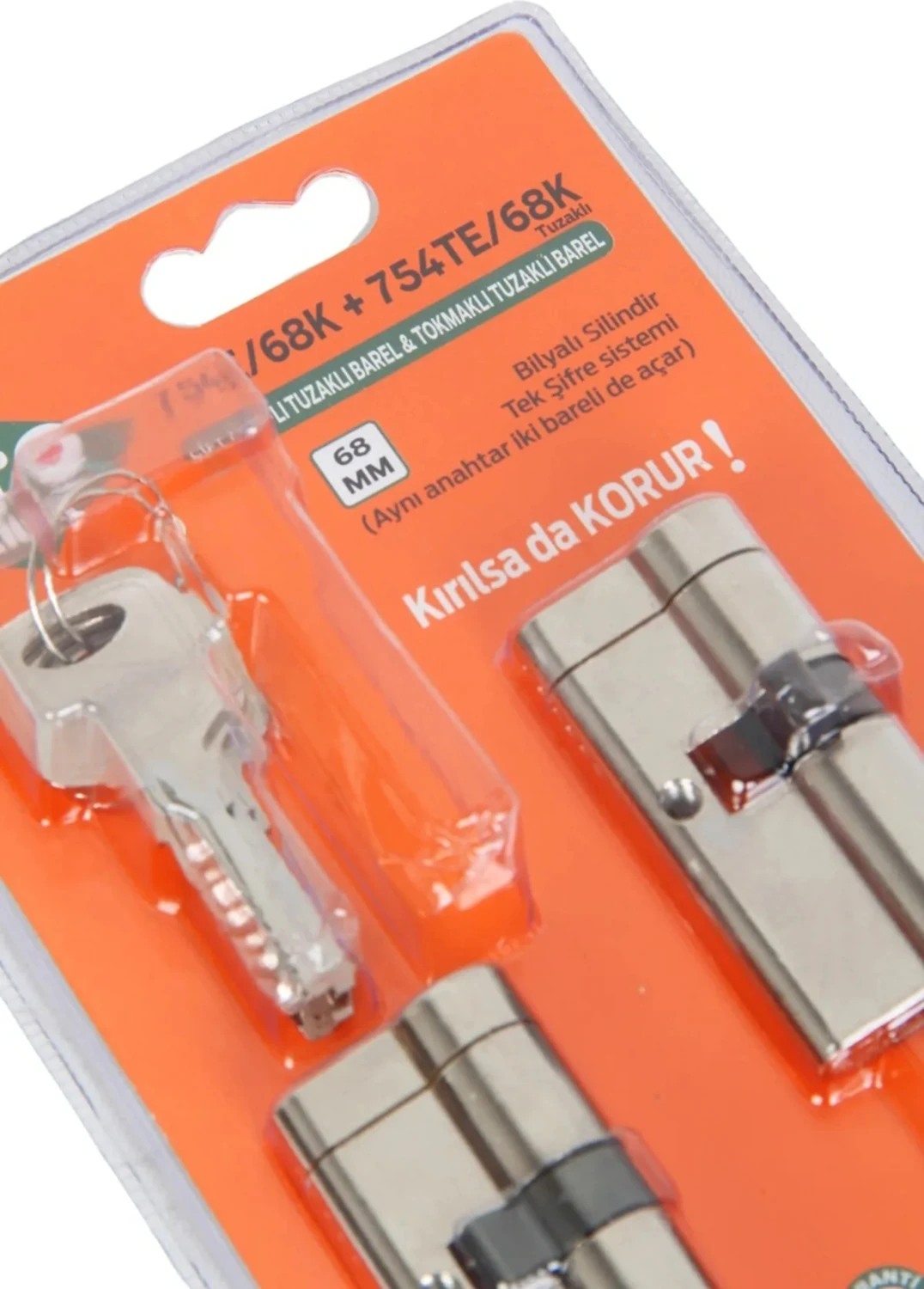 Ito 68 mm Tuzaklı Ikiz Silindir Barel Seti - Karşılıklı Açılır - Çelik Kapı Kilidi