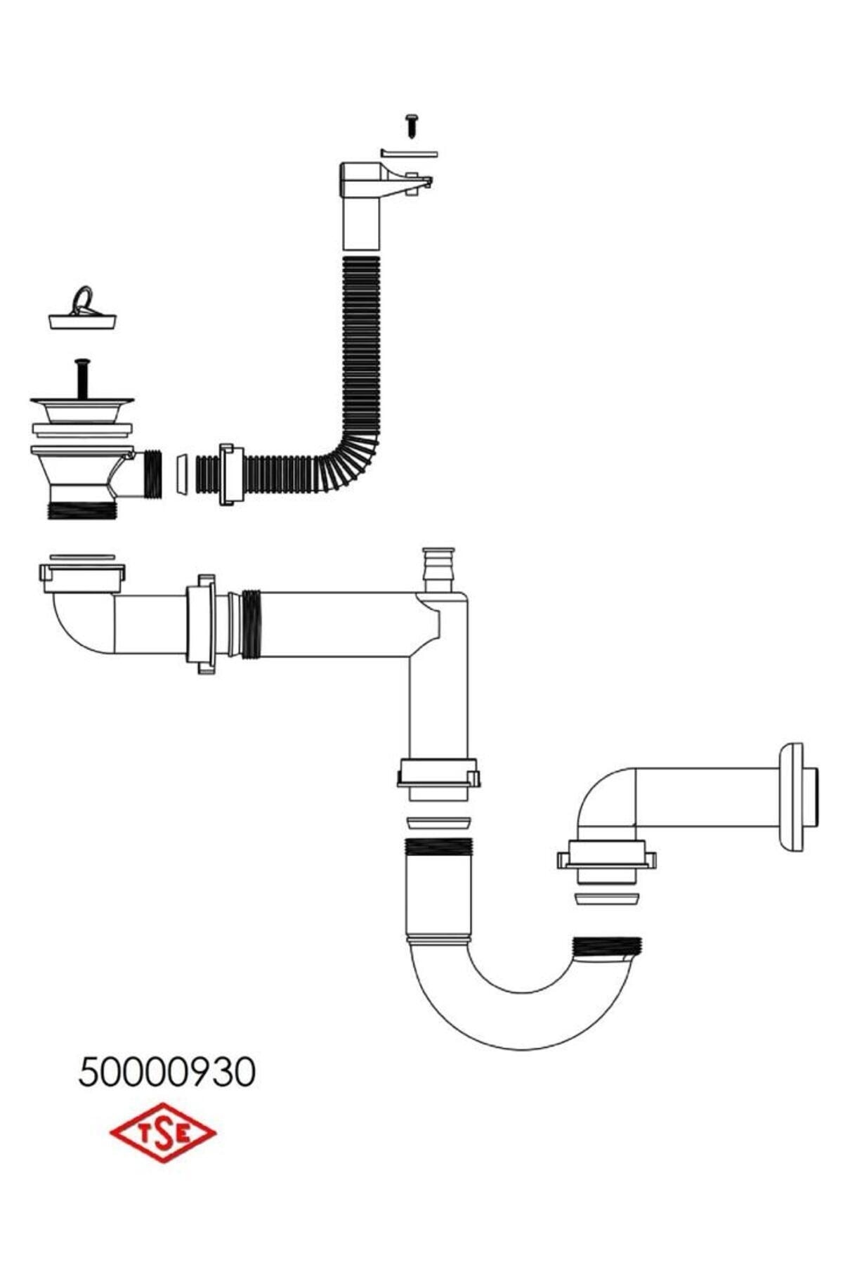 EBM 45 MODELİ 1 GÖZ PASLANMAZ CELİK EVİYE SİFONU