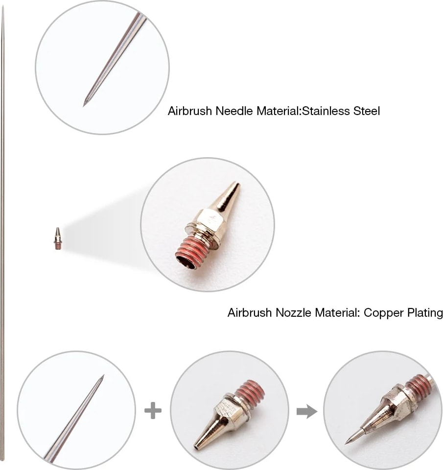 6 Adet Set Stili Airbrush Memesi Iğne Airbrushes Için Yedek Parçalar Püskürtme Tabancası Modeli Püskürtme Boya Püskürtücü Aracı Aksesuarları (Yurt Dışından)
