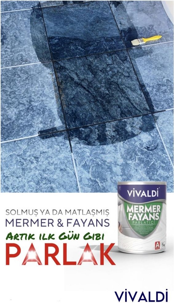 Fayans ve Mermer Parlatıcı Tüm Yüzeyler İçin Parlatıcı Vernik Mermer,Fayans,Parke Parlatıcı Şeffaf Fayans Boyası