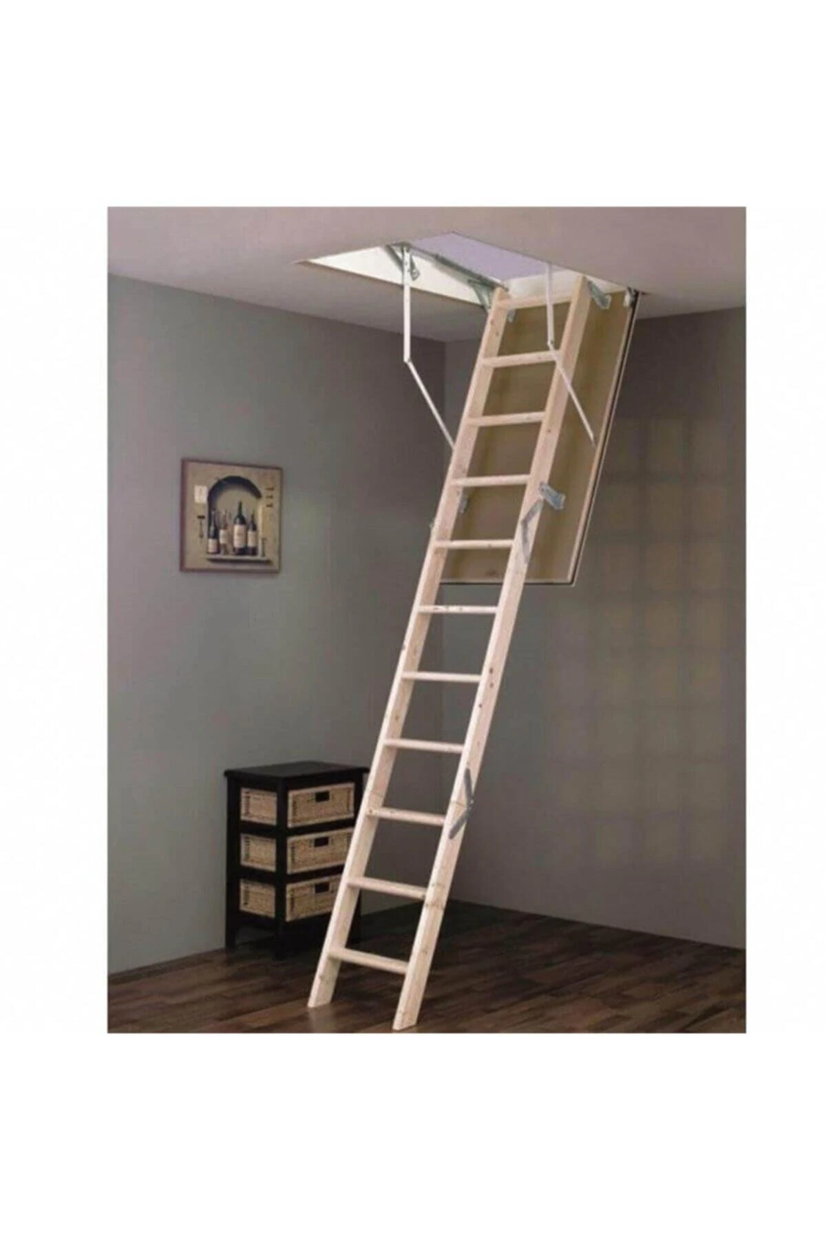 Minka Ahşap Çatı Merdiveni Çok Şık Dekoratif Kullanışlı Ve Güvenli Çatı Merdiveni