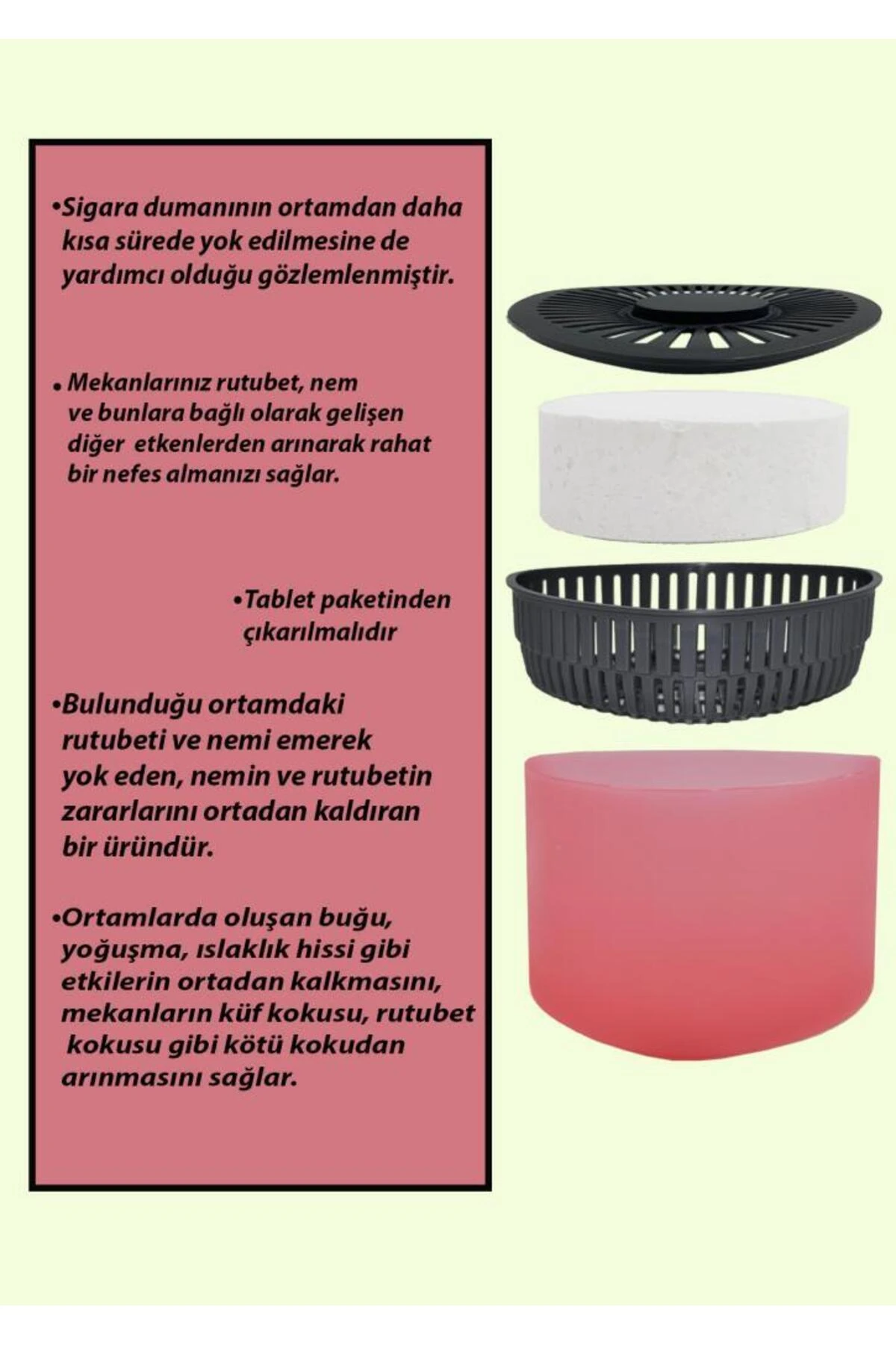 500 gr Nem Alıcılı Ve Rutubet Giderici Aparat Üçgen Kırmızı Meyveler (TABLET DAHİL)