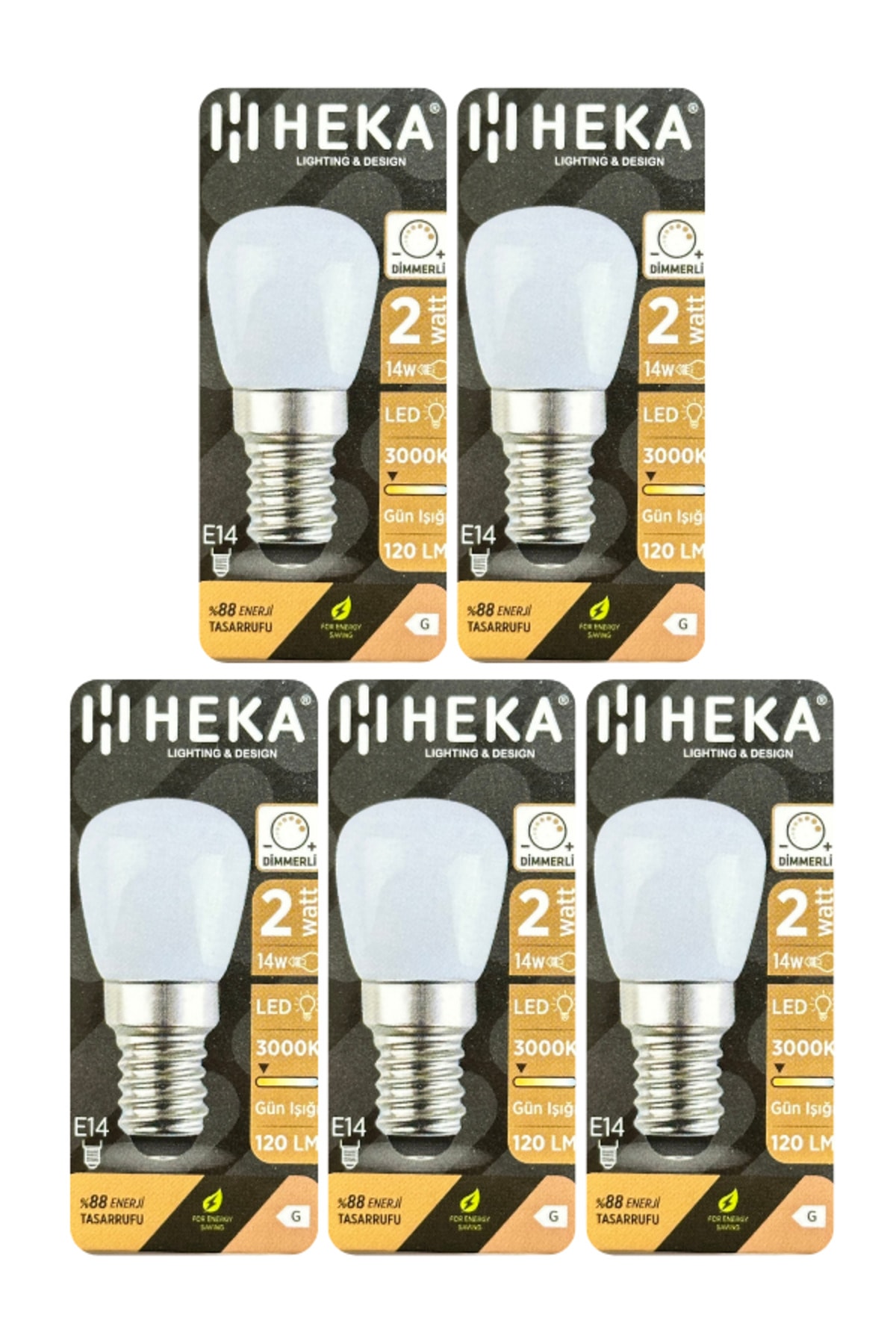 (5 Adet) 2W (14W) 3000K (Sarı Işık) E14 Duylu (İnce Duy) Dim Edilebilir Soft Led Mini Ampul