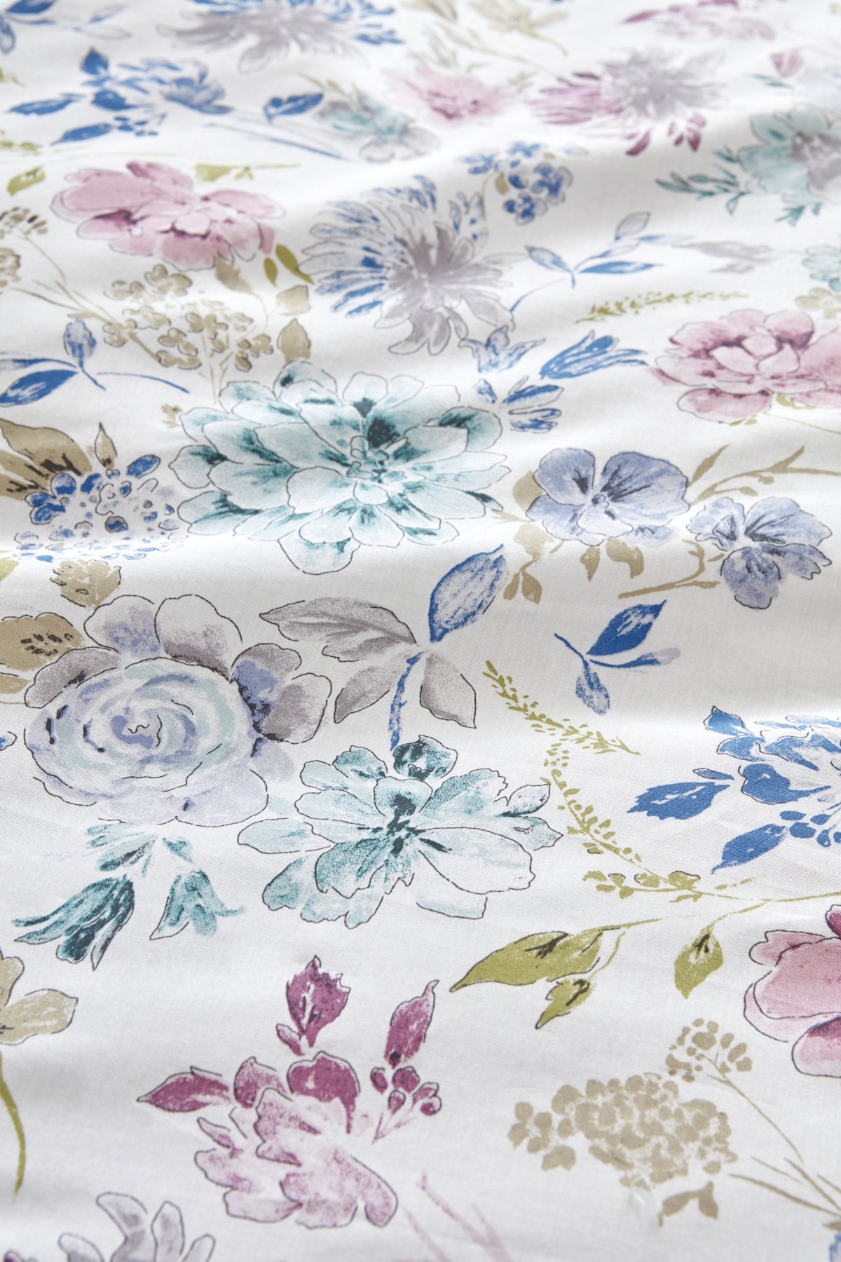 Floral   Pamuk Çift Kişilik Nevresim Takımı Lila