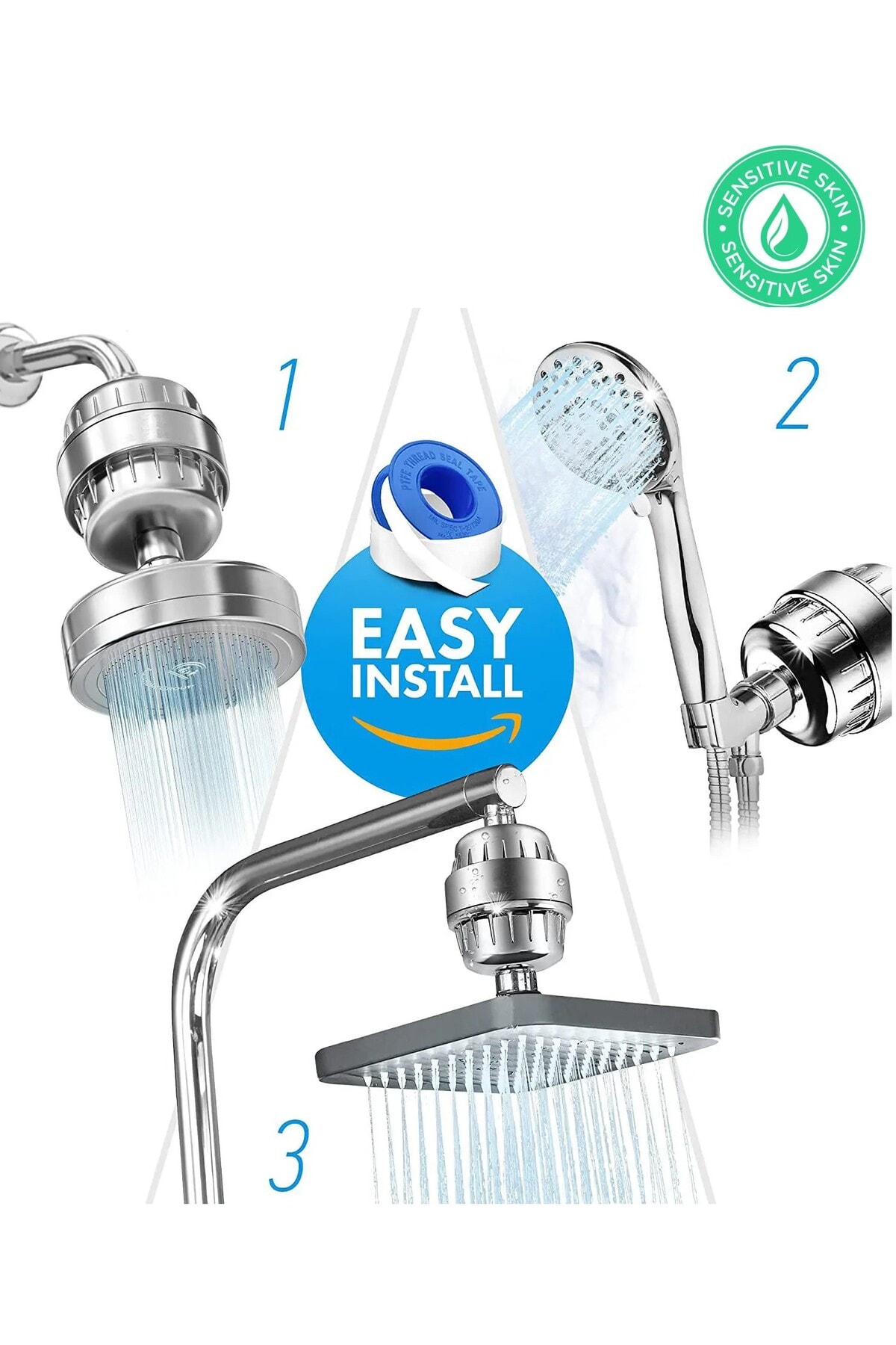 15 Aşamalı Duş Banyo Mutfak Filtresi Klor Kireç Kötü Koku Toksinlere Karşı Etkili Su Arıtma Sistemi