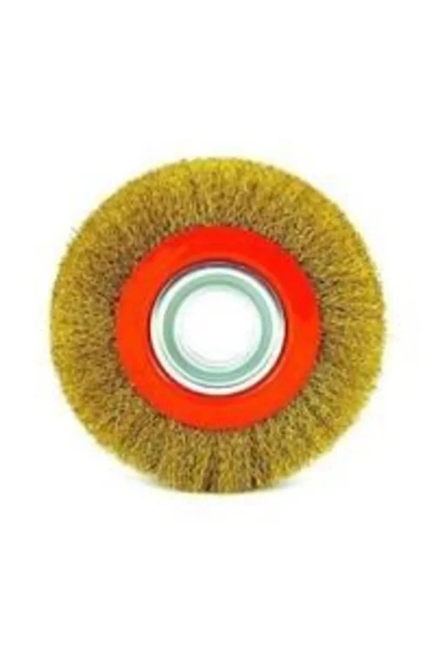 Saçaklı Daire Tel Fırça Sarı 125 mm Fıref
