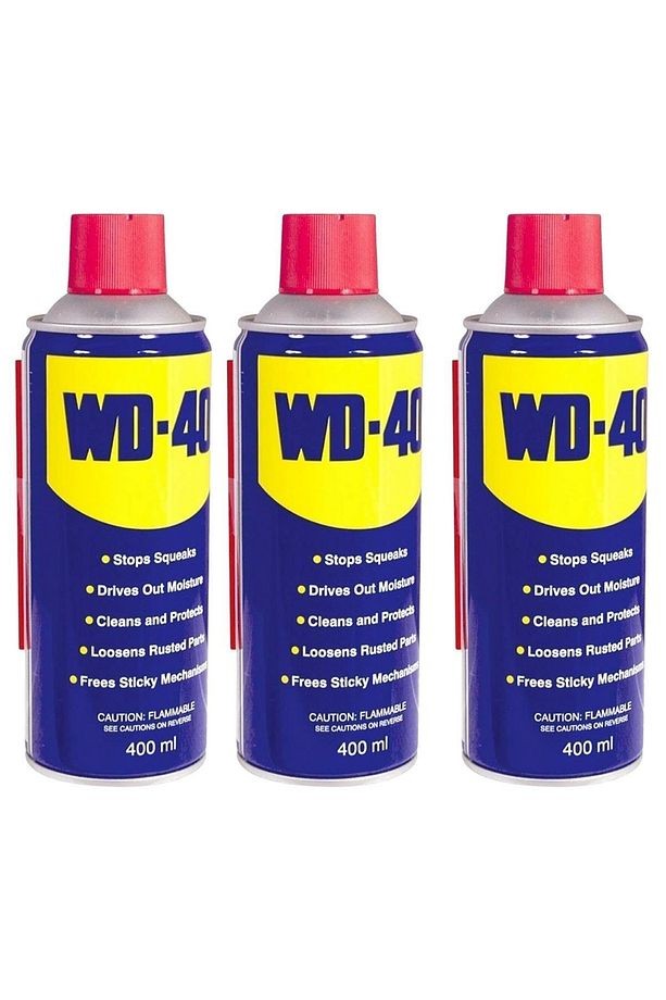 WD-40 Çok Amaçlı Sıvı, Yağ Çözücü, Pas Sökücü, Temizleyici ve Koruyucu, 400ml x 3 Adet