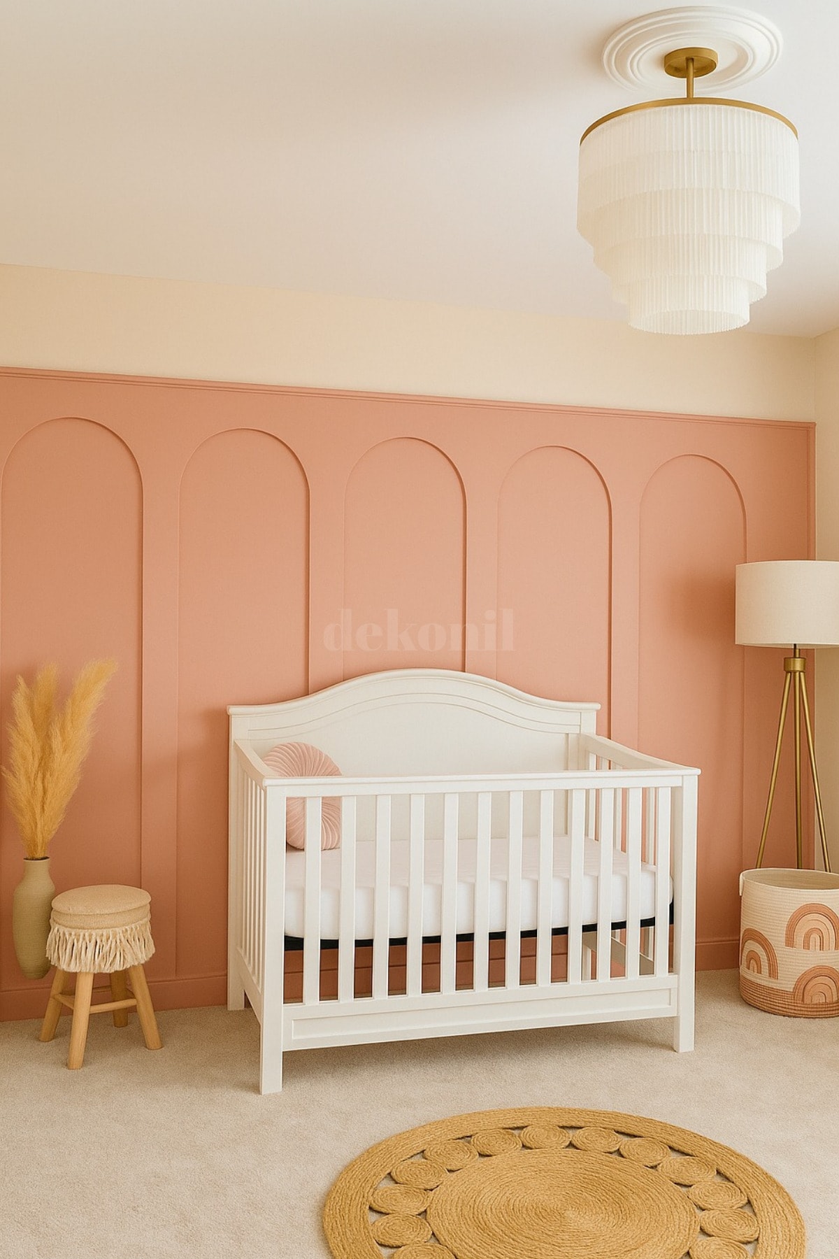 Pinterest Boyanabilir Yarım Oval MDF Kemer Duvar Paneli 54*300 cm (3 Adet)