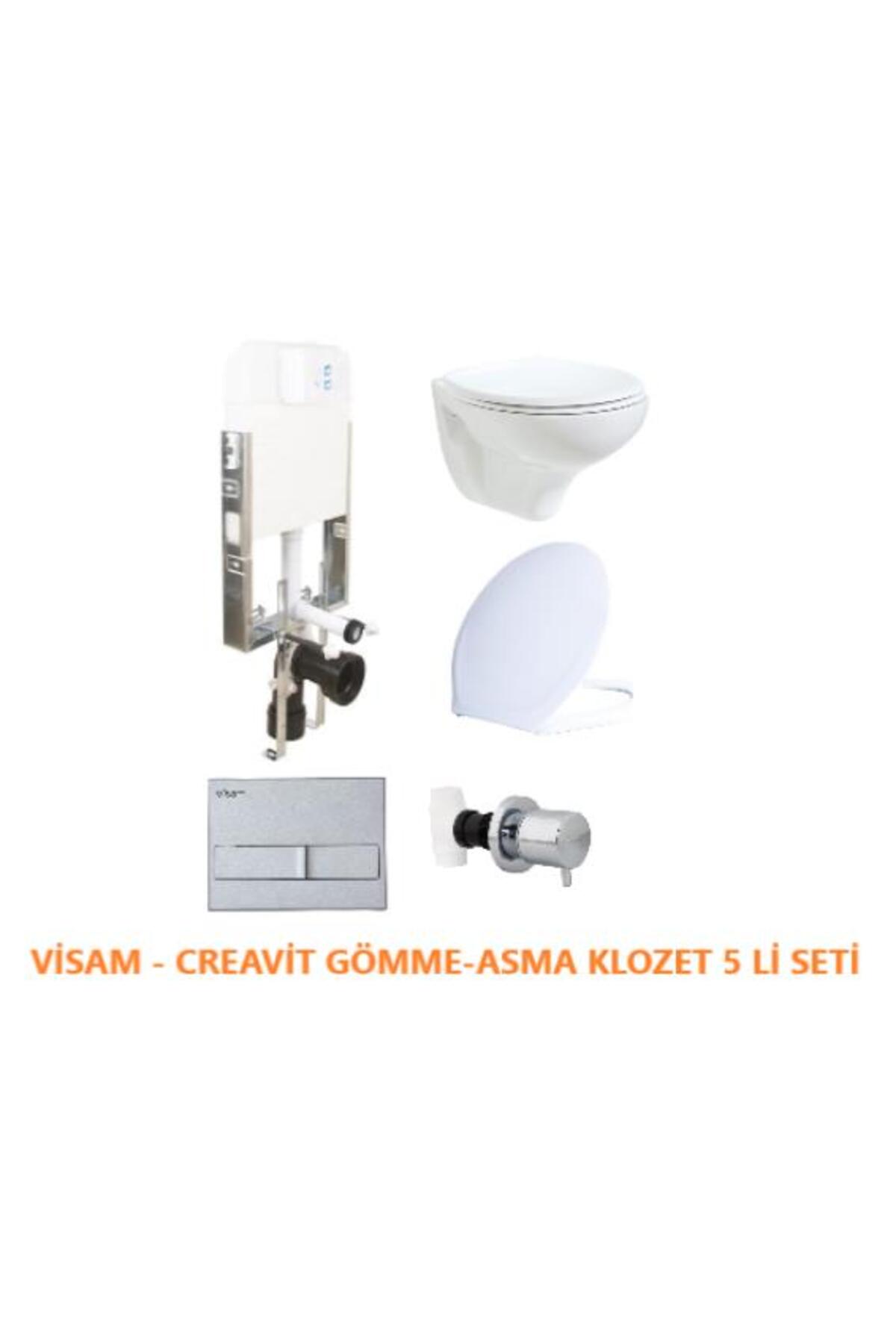VİSAM-CREAVİT TP320 - GÖMME REZERVUAR ASMA KLOZET SETİ 5 Lİ