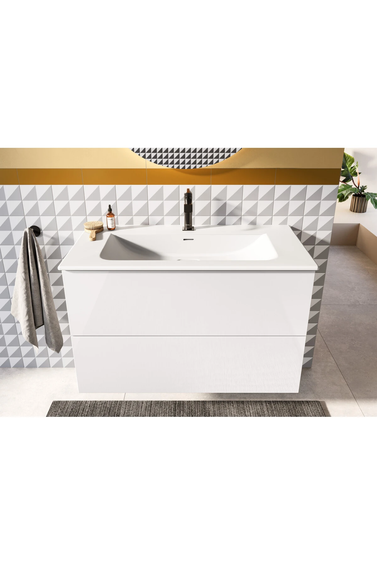 Suit A4281639 Lavabo Bataryası, Üstten Kumandalı, Parlak Siyah