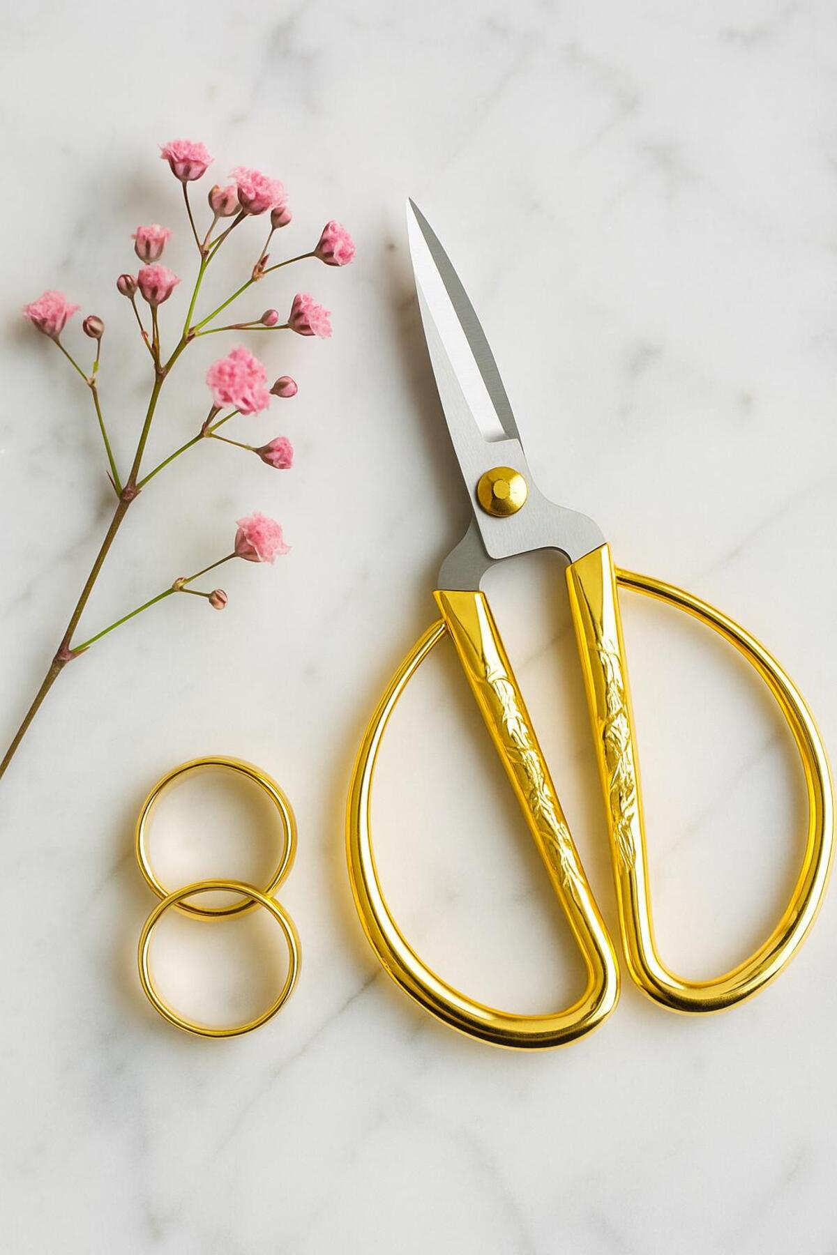 Altın Renkli Söz/Nişan Makası Gold Makas