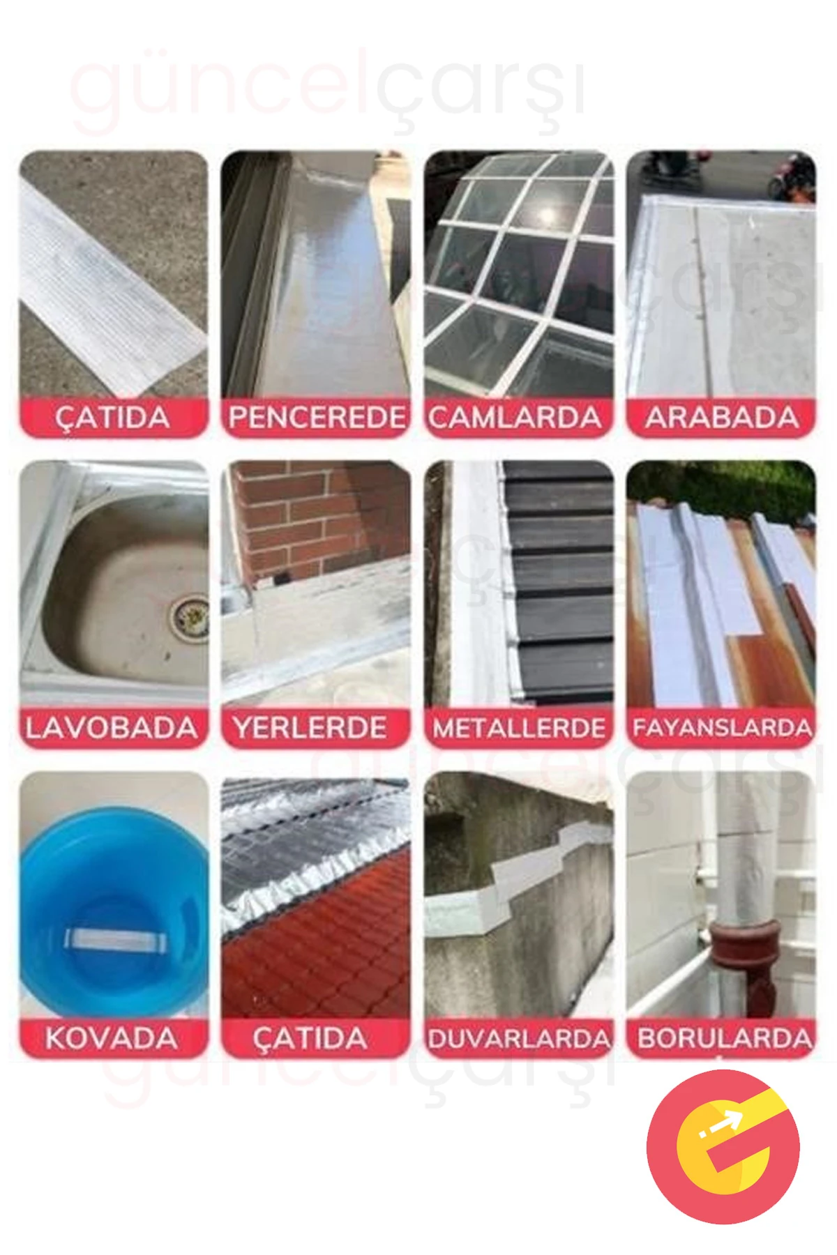 Alüminyum Folyo Kauçuk Bant 5mt Yüksek Sıcaklığa Dayanan Su Geçirmez Çatı Boru Duvar