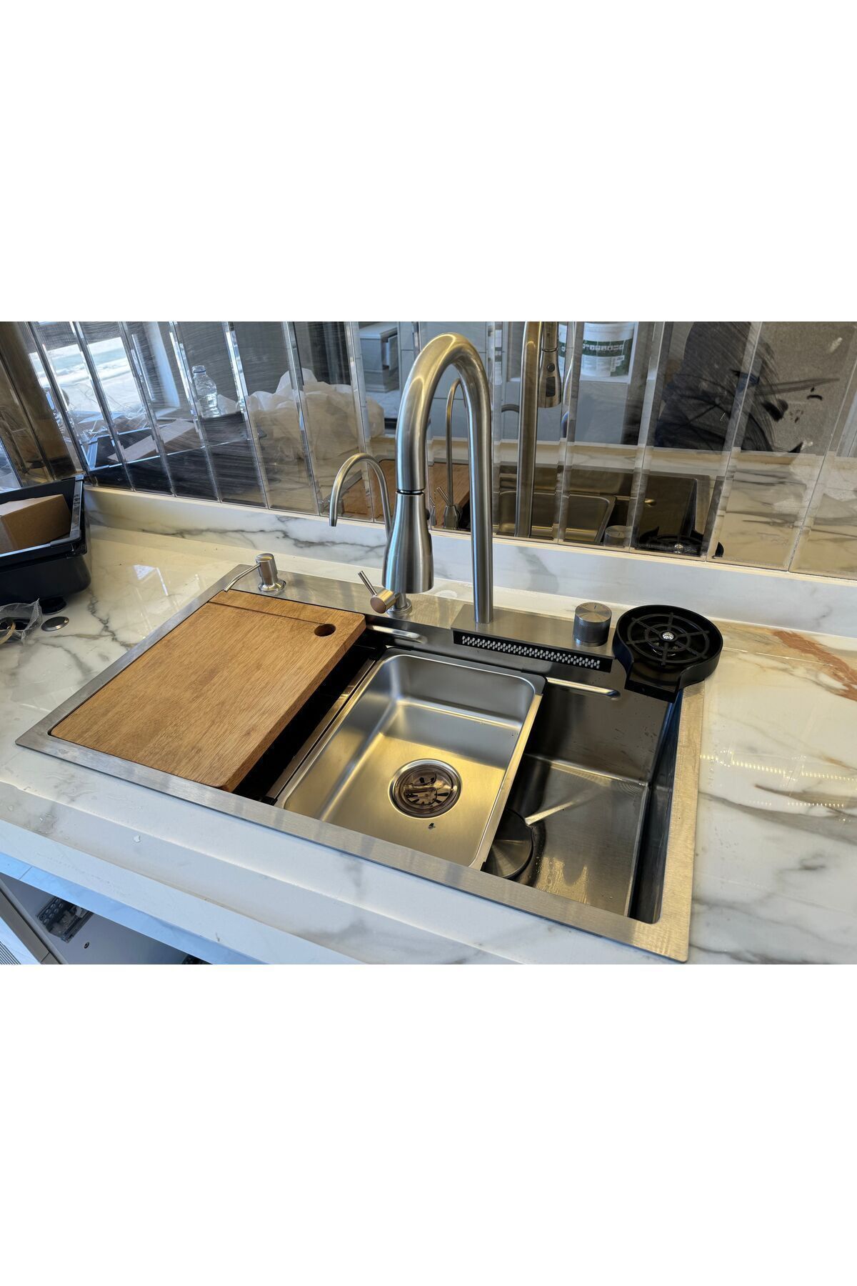 PASLANMAZ KROM TEKNOLOJİK EVİYE SETİ 3  FONSKİYONLU EVİYE BATARYASI AKSESUAR DAHİL