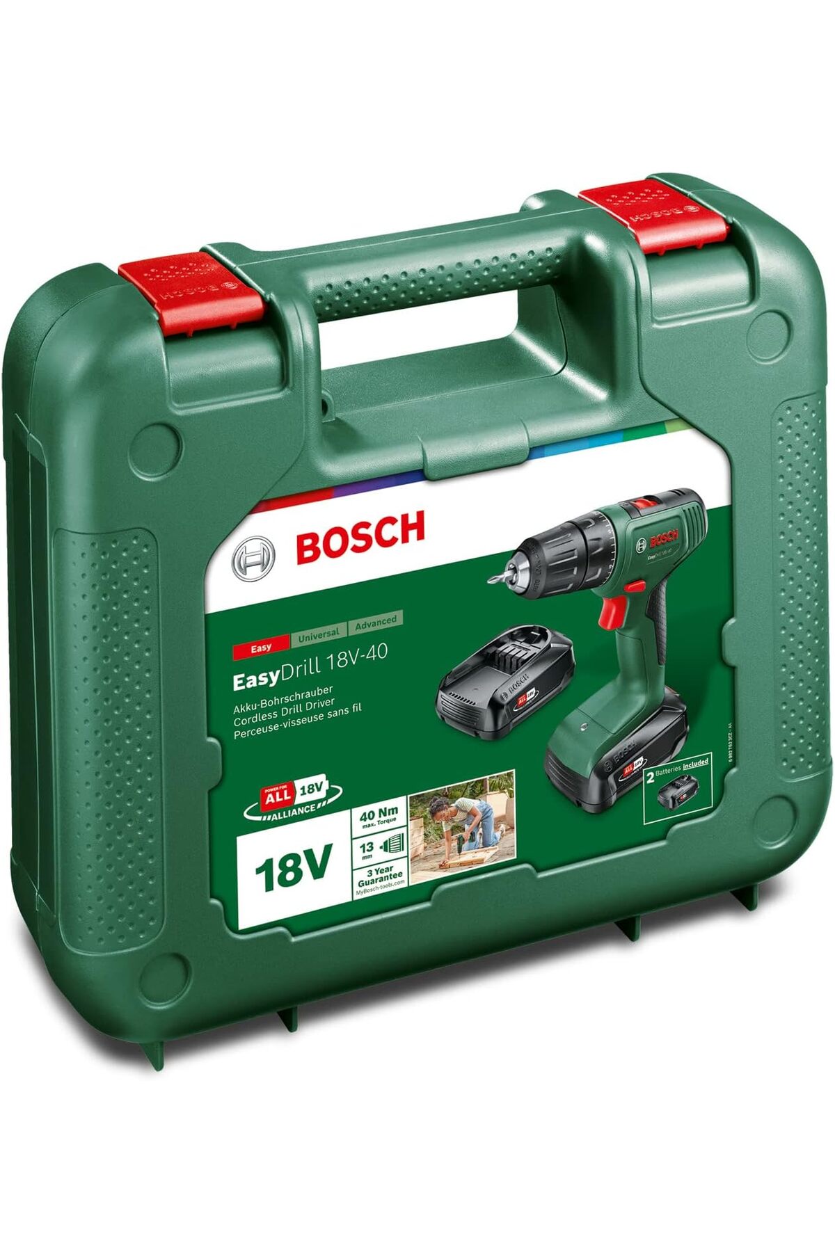 BOSCH Easydrill 18v-40 2.0ah Çift Akülü Matkap - 06039d8005