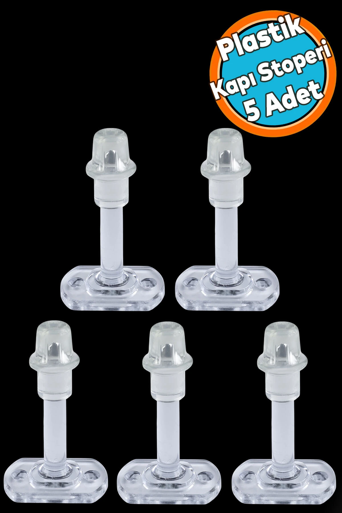 Şeffaf Plastik Kapı Pencere Arkası Tampon 8 CM Vidalı Duvar Koruyucu Silikon Stoper 5 Adet