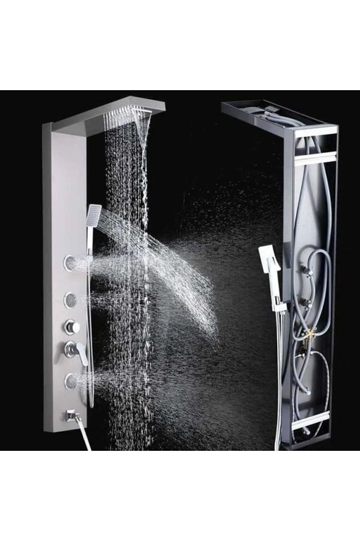 Sam Fırat Krom Masajlı Duş Paneli, Duş Kolonu, Robot Duş, Banyo Dekor, Duş Fiskiyesi
