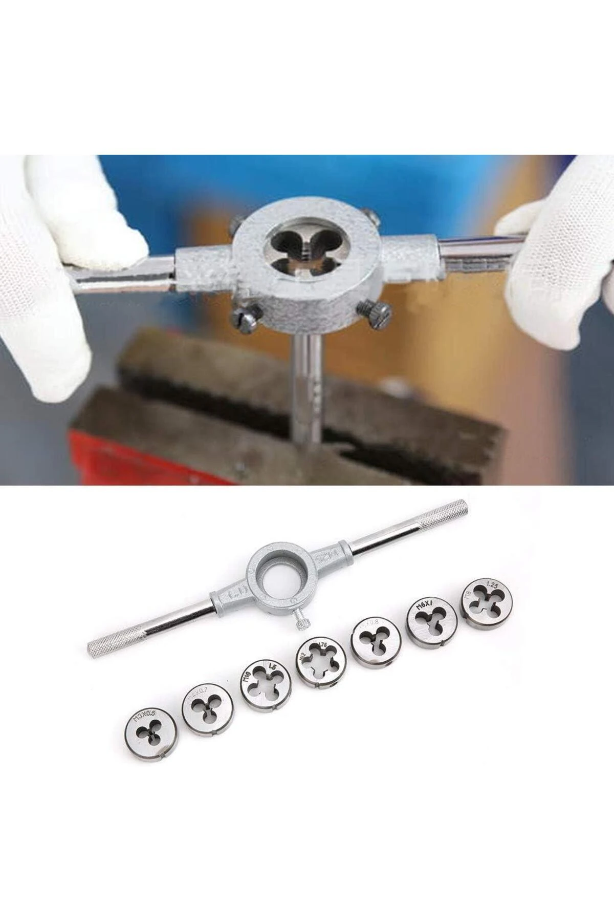 8 Parça Pafta Seti Ve Kolu M3 M4 M5 M6 M8 M10 M12