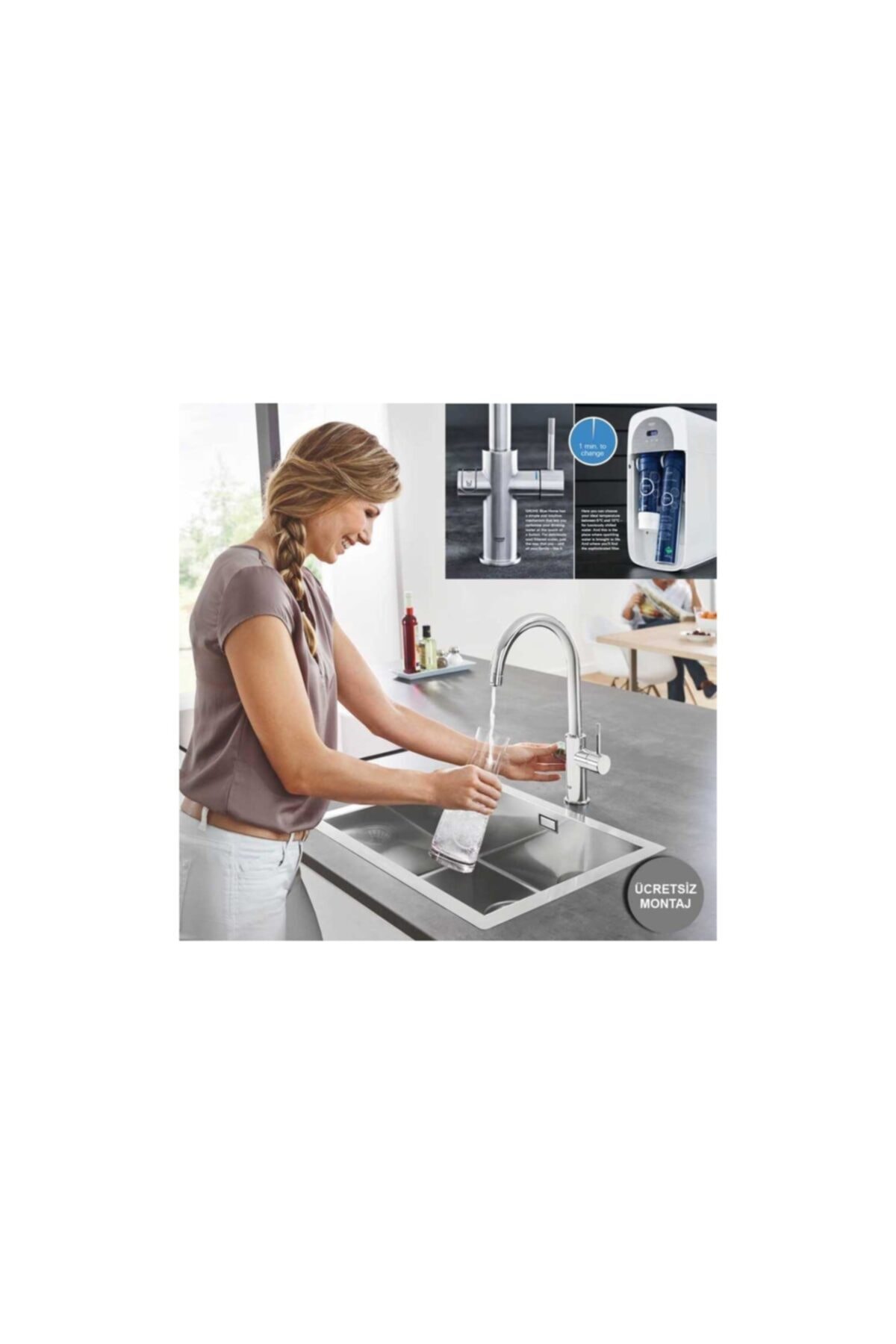 Blue Home Arıtmalı İçme Suyu ve Soda Yapan Eviye Bataryası - 31545001