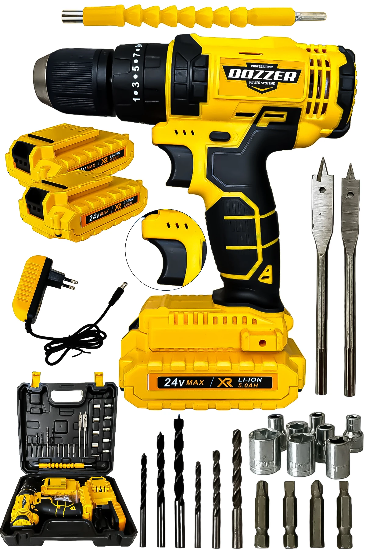 Würth Serii 27 Pcs Set 128 Vf 20 Ah Bakır Sargılı Çelik Şanzuman Şarjlı Akülü Vidalama Matkap