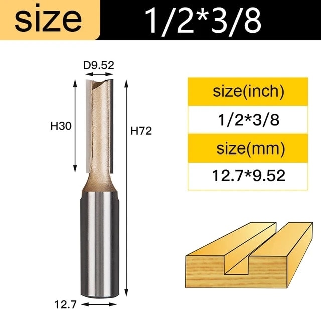 1 Adet Z00115 Tideway Düz Freze Uçları 1/2 1/4 Shank Çift Flüt Dalma Freze Kesici Karbür Uçlu Ağaç Işleme Kırpma Planya Aracı (Yurt Dışından)