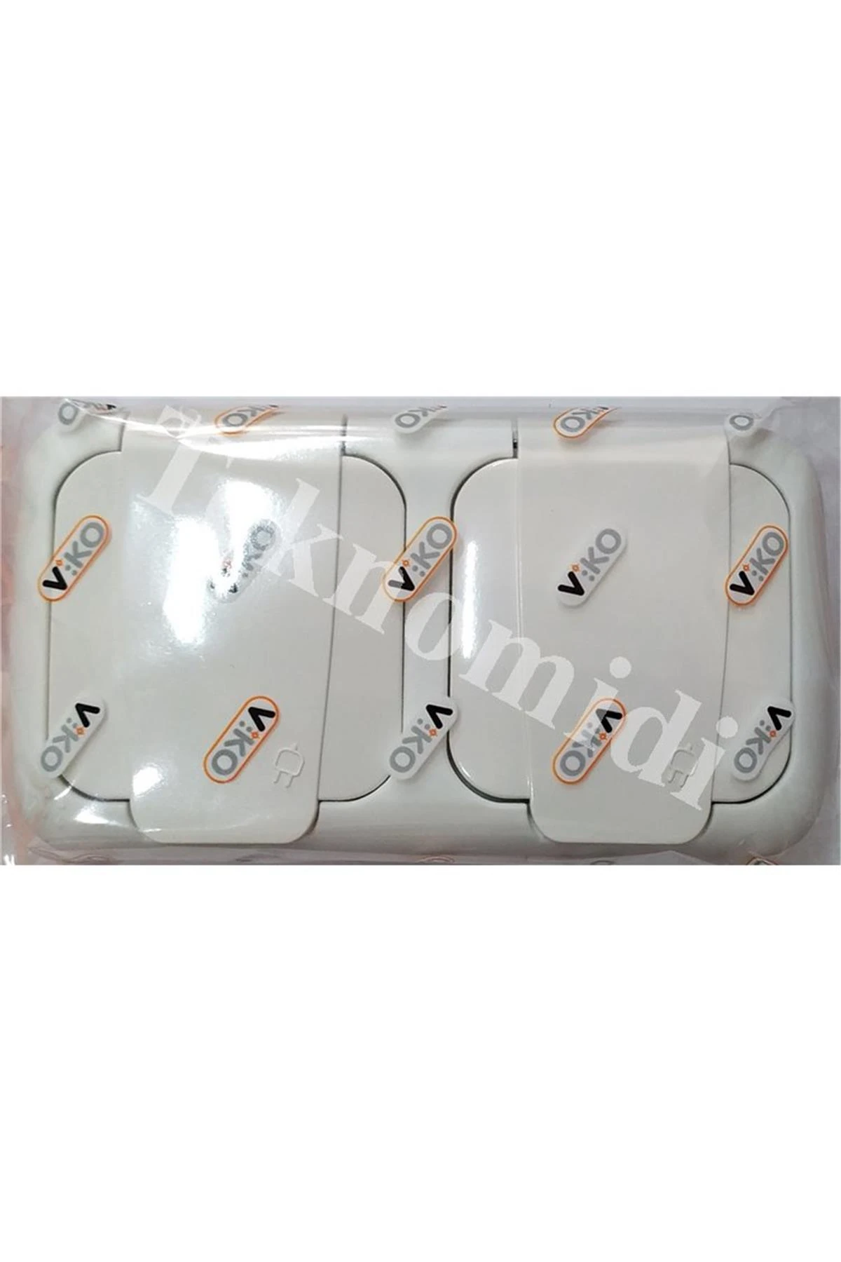 Viko 90555488 Palmiye Beyaz Ip54 İkili Topraklı Priz