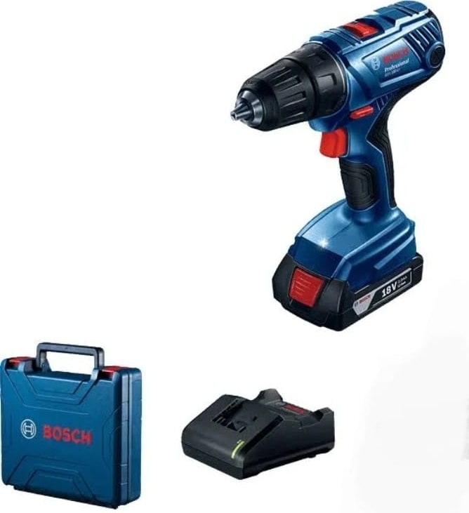 BOSCH Gsb 180-LI 18V 2AH Darbeli Tek Akülü Vidalama Şarjlı Matkap ve 103 Parça Karışık Aksesuar Seti