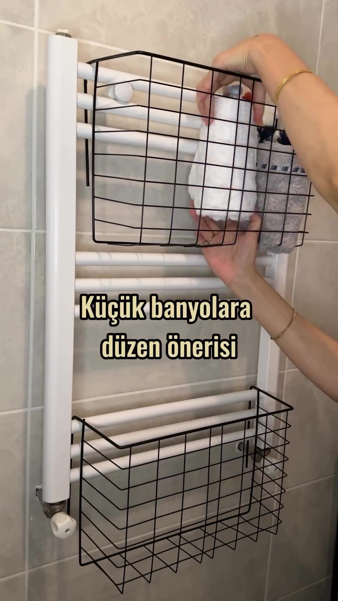 Asılabilir Havlupan Düzenleyici Banyo Havluluk Kurutma Sepeti Tuvalet Kağıdı Organizeri 1 Adet
