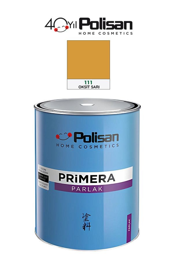Primera Parlak Ahşap Ve Metal Boyası, Parlak Yağlı Boya - Oksit Sarı | 2,5L