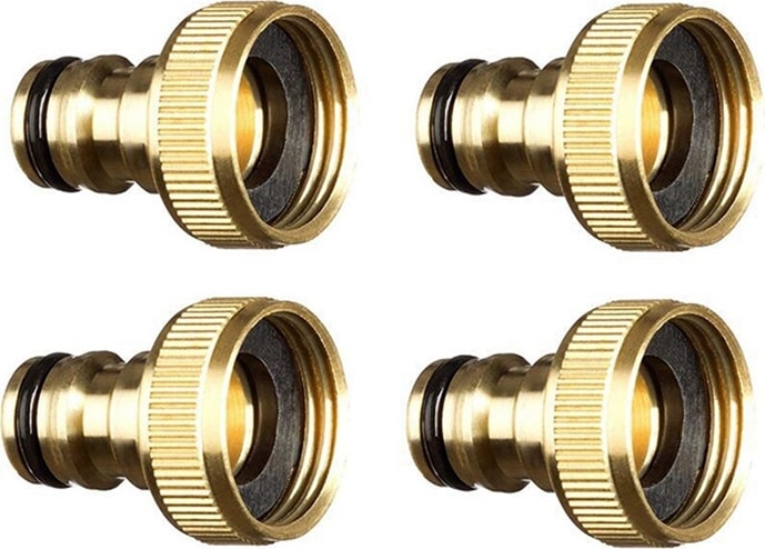 Adet Su Hortumu Boru Tesisat Dokunun Erkek Musluk Konnektörleri, 3/4 Inç ve 3 Set Pirinç Hortum Konnektörleri 3/4 Inç (Yurt Dışından)