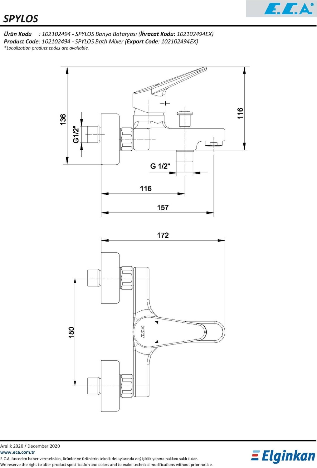 Eca Spylos Banyo Bataryası 102102494