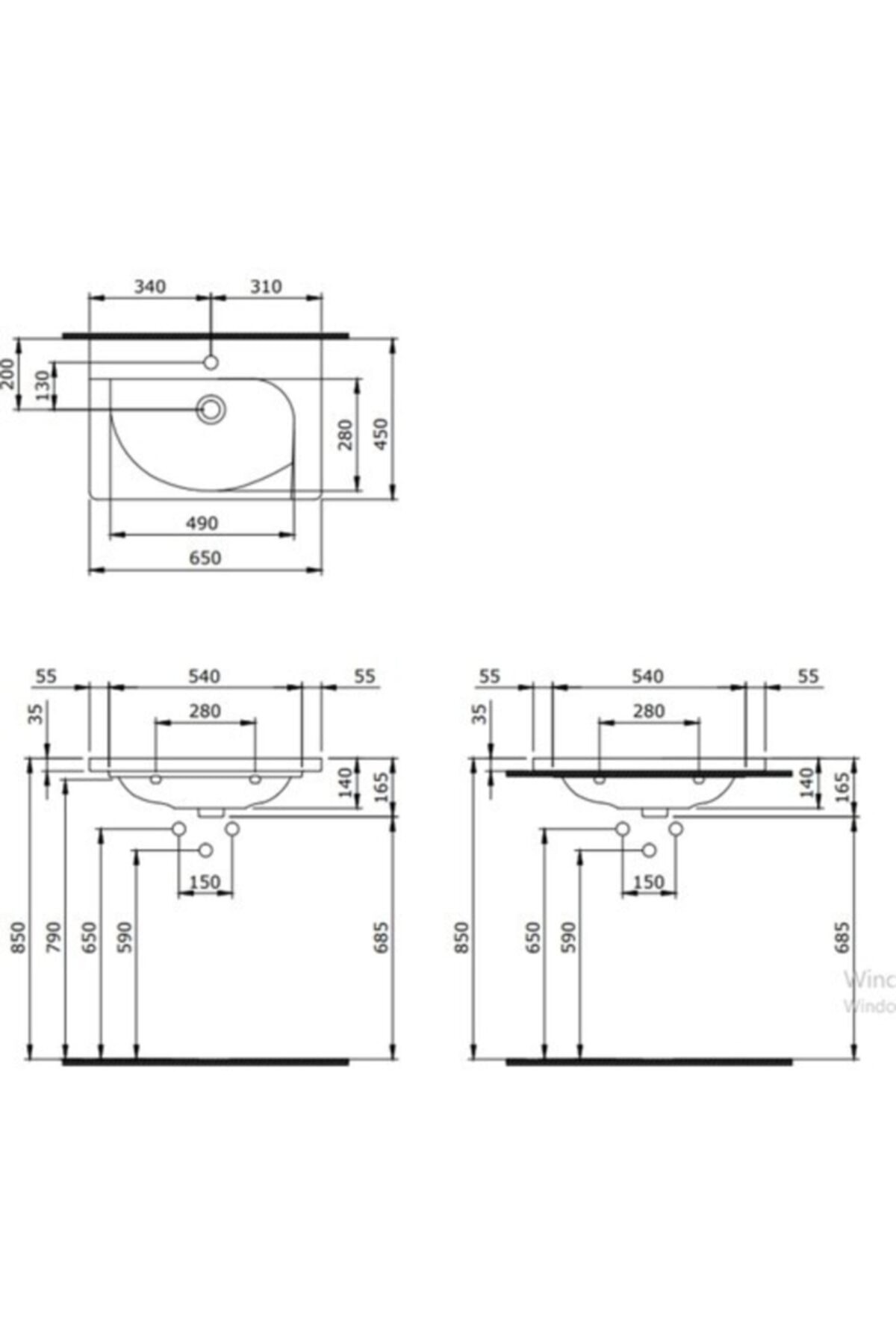 Taormına Arch Etajerli Lavabo 65 Cm Beyaz