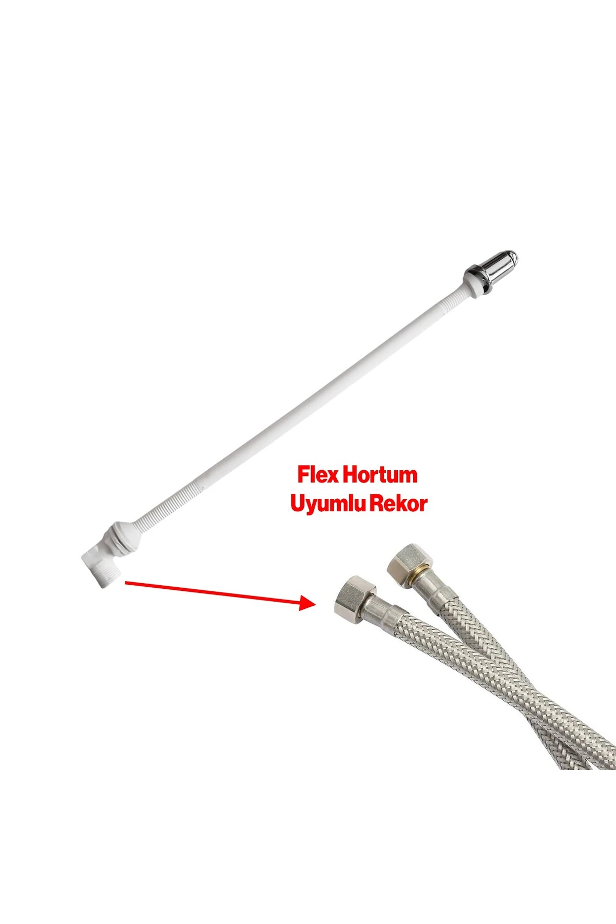 Uzun Klozet Tuvalet Taharet Çubuğu 32 cm Plastik Borulu Ayarlanabilir Kısaltılabilir U Tipli Montaj