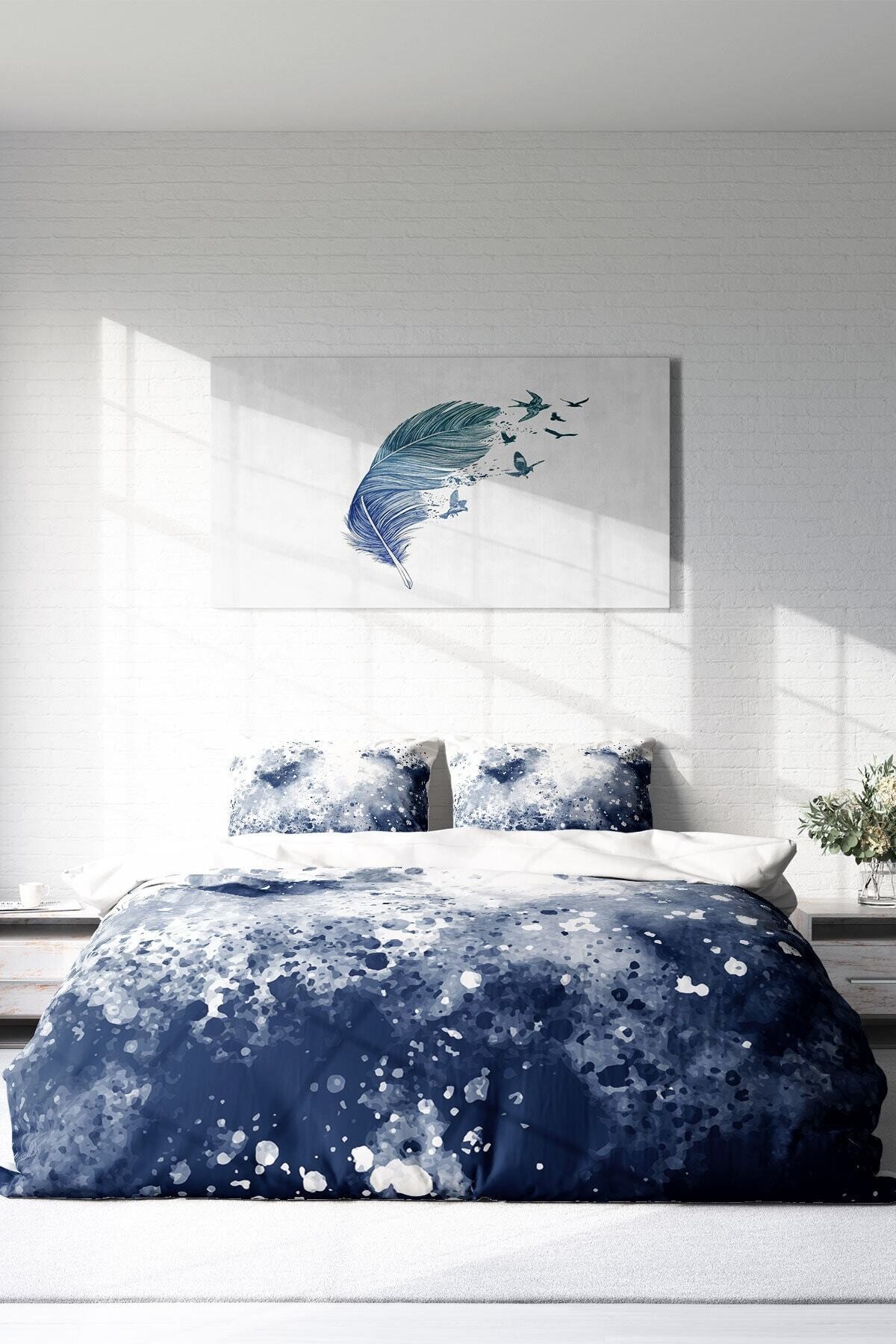 Kıng Sıze Stain Modern Çift Kişilik Nevresim Takımı 220x240cm