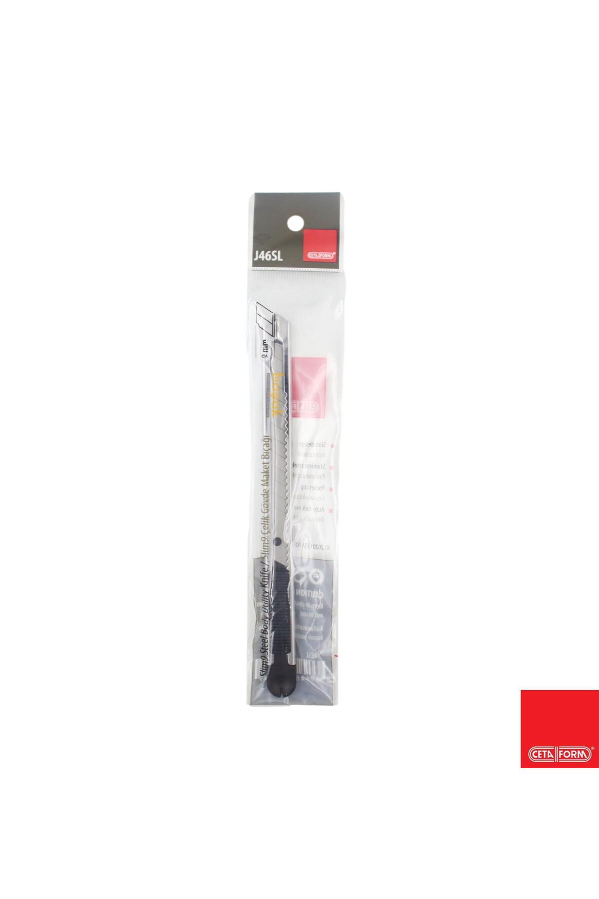J46sl Slim9 Çelik Gövde Maket Bıçağı - 9 Mm