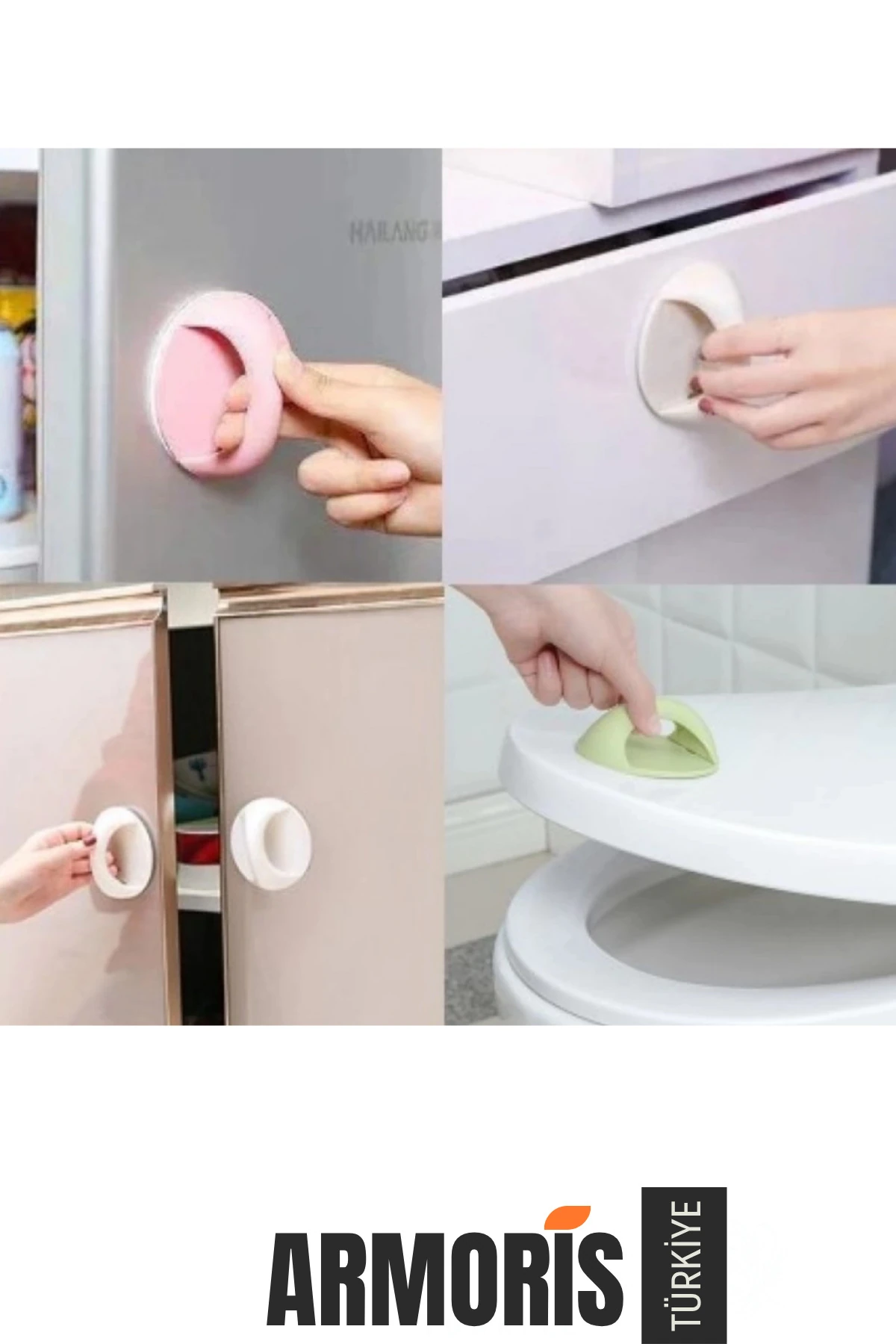 Pratik Kolay Kullanım Cam Fayans Kapı Panel Pencere Klozet Dolap Çok Amaçlı Yapışkanlı Kulp Tutacak