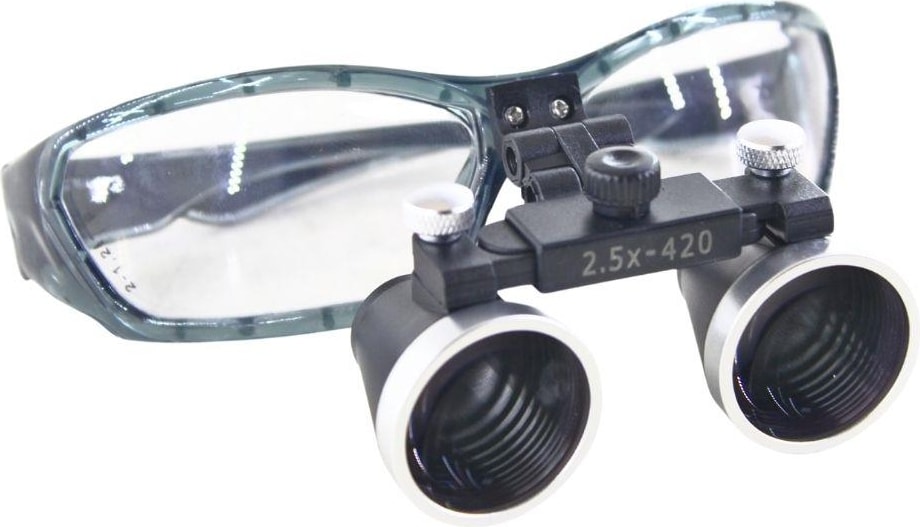 Hiperlupa ST385 Doktor Gözlük Force Flex Füme Çerçeve 2-5x Metal Çerçeve Loupe