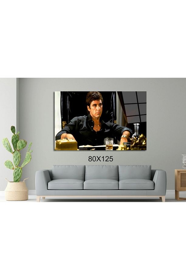 Tony Montana Scarface Sinema Ve Ünlüler Cam Tablo #PCT0925