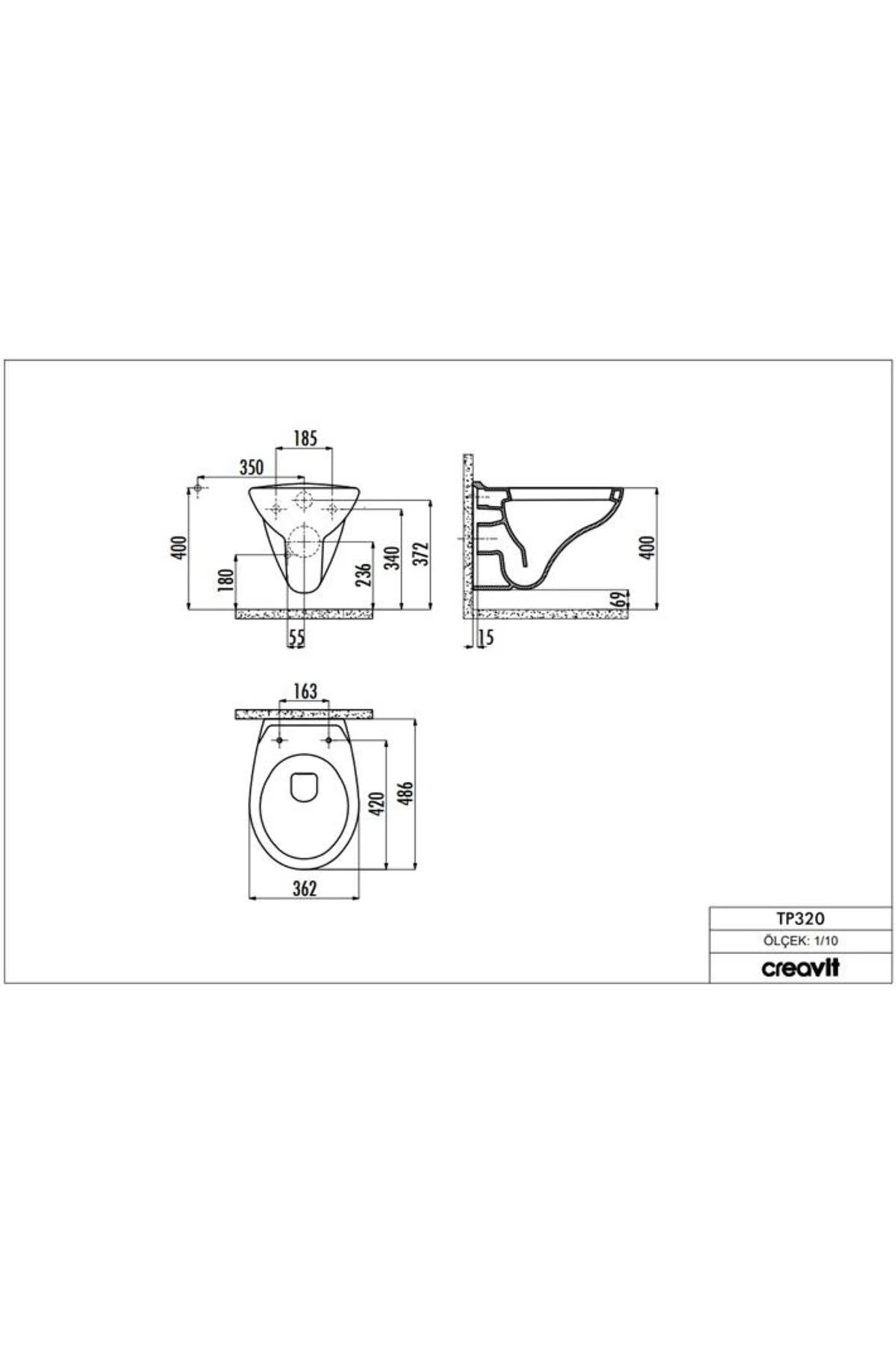Tp320 Gömme Rezervuar Seti 5 PARÇA YAVAŞ KAPANIRLI