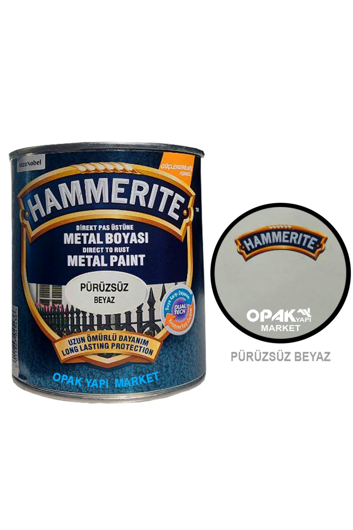 Hammerit Direkt Pasüstü Düz Met.0,25beyaz