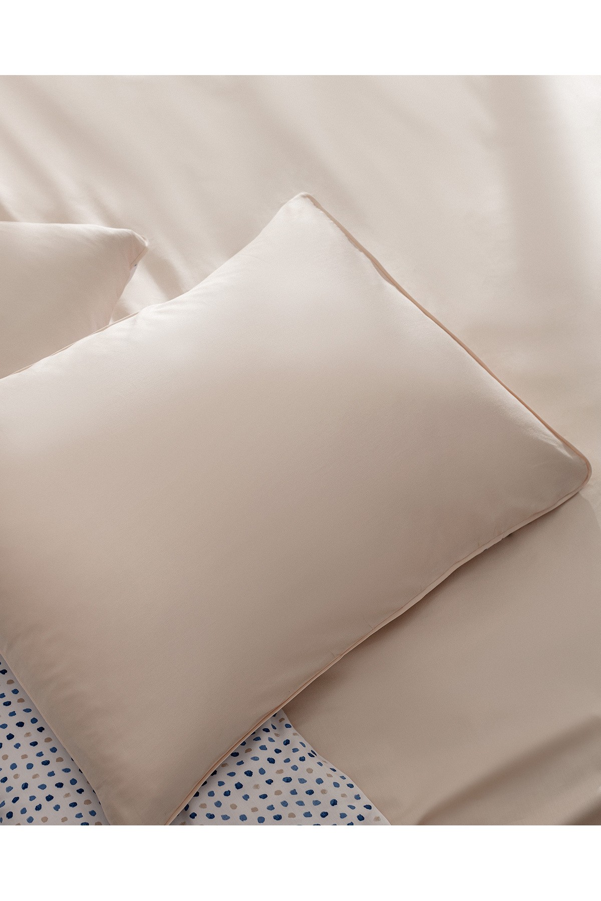 Bern King Size %100 Pamuk Baskılı Saten Nevresim Takımı - Bej