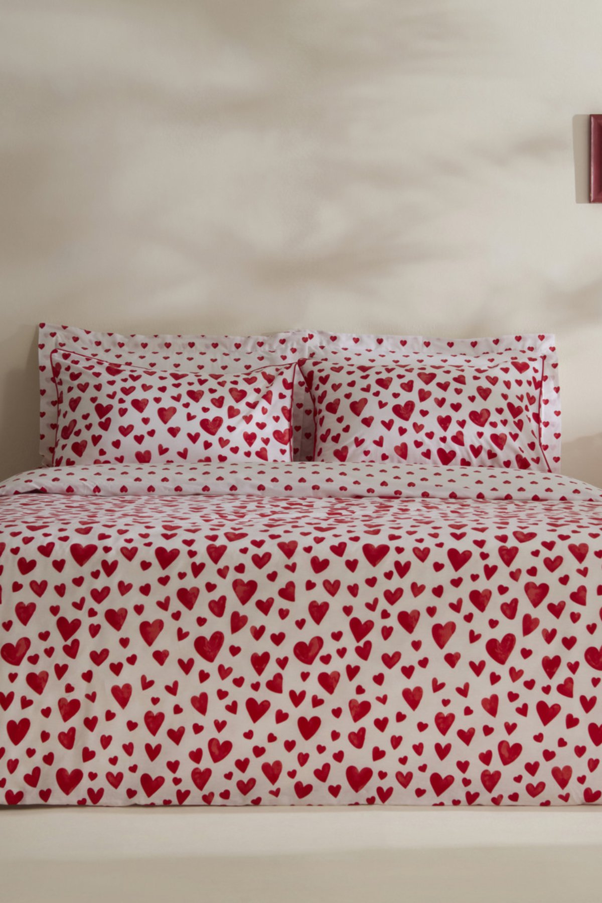 Amour Bliss %100 Pamuk Çift Kişilik Nevresim Takımı Kırmızı