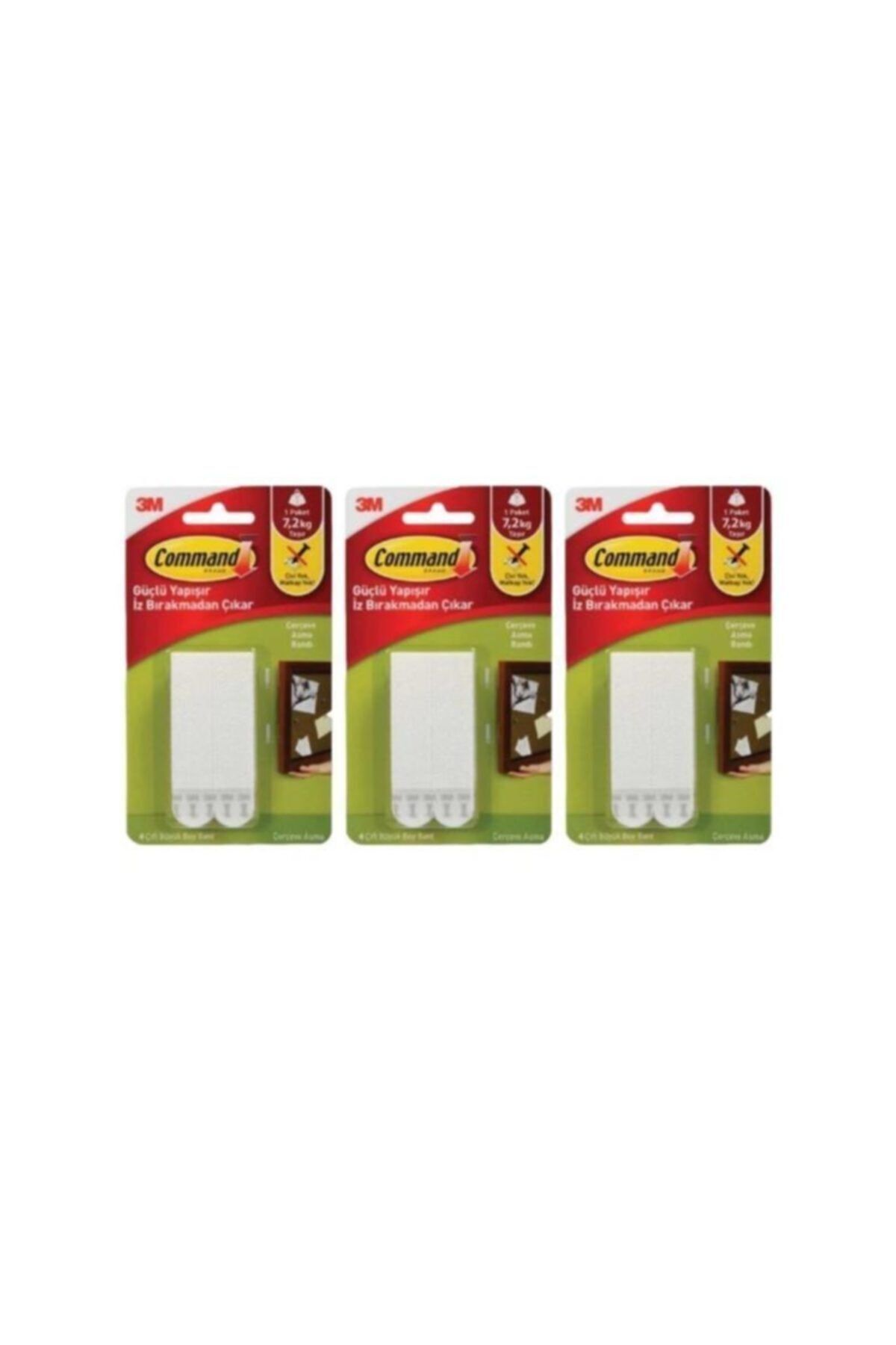 Command 17206 Büyük Boy Cırt Cırt Bant 12 Çift 3'lü Paket